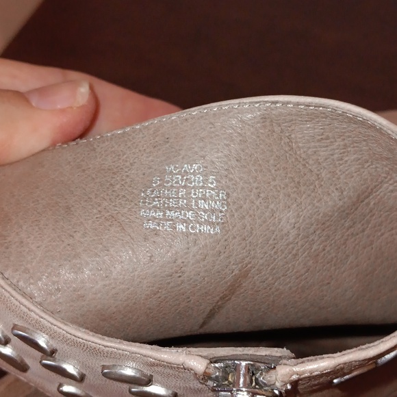 Vince Camuto Women's 8.5 5" Heel Leather Tan Peep Toe Booties Zip-up - Picture 8 of 9